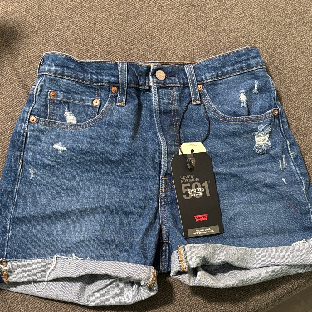 Levi's Distressed Blue Jean Shorts